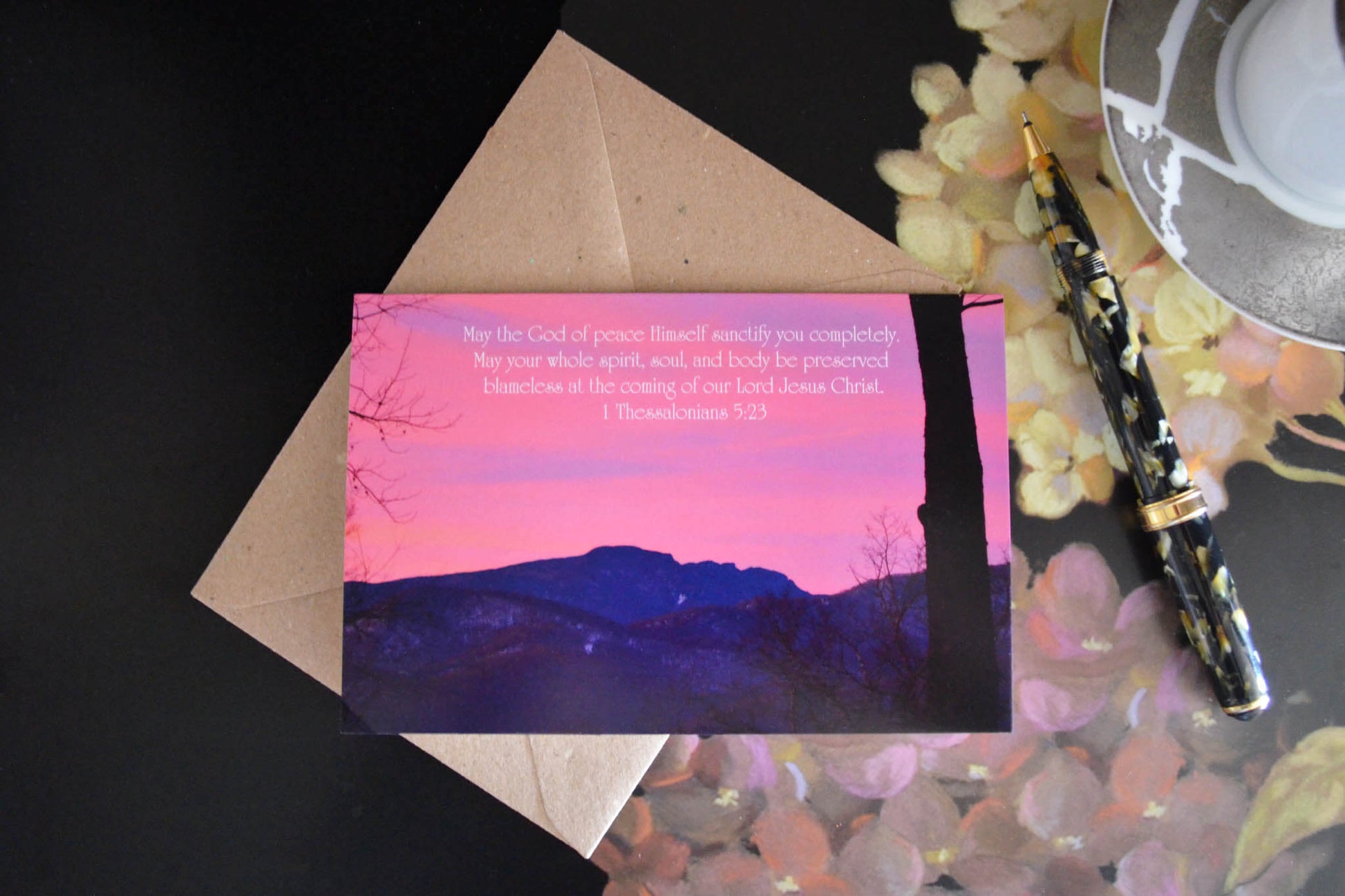 1 Thessalonians 5:23 Sunrise Framed Grandfather Mountain Christian greeting card