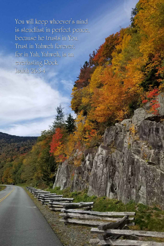 Isaiah 26:3-4 Fall Parkway Drive Christian greeting card
