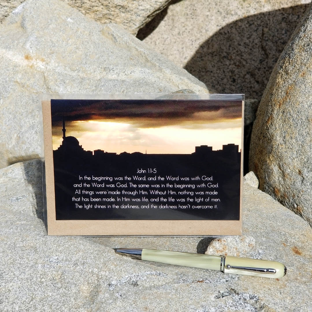 John 1 City in Relief Barnabas Notes Travels eco Christian greeting card