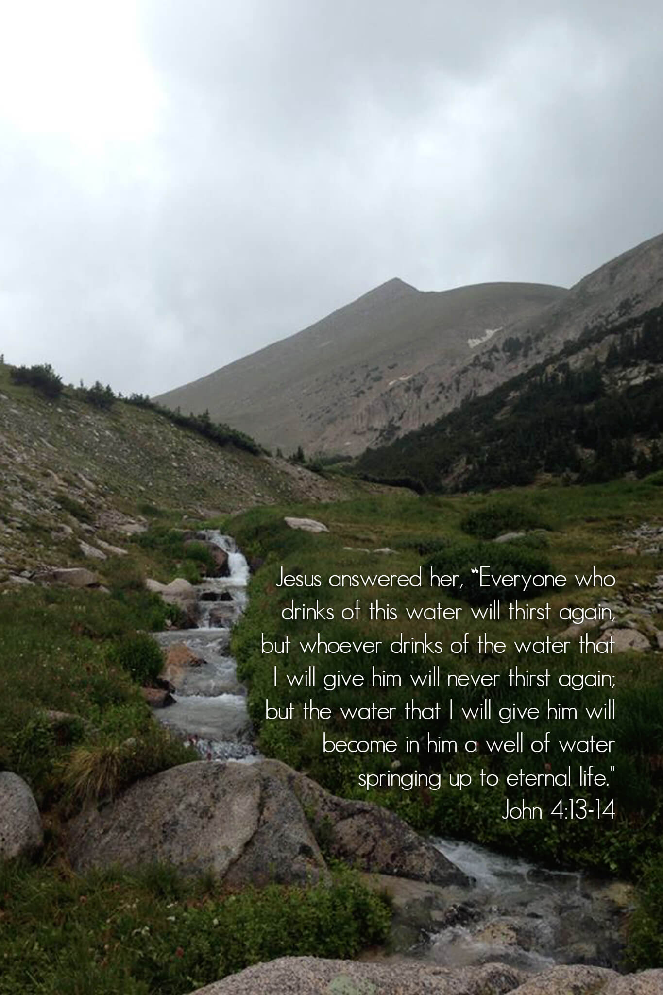 John 4 Mountain Stream Barnabas Notes Travels Christian greeting card