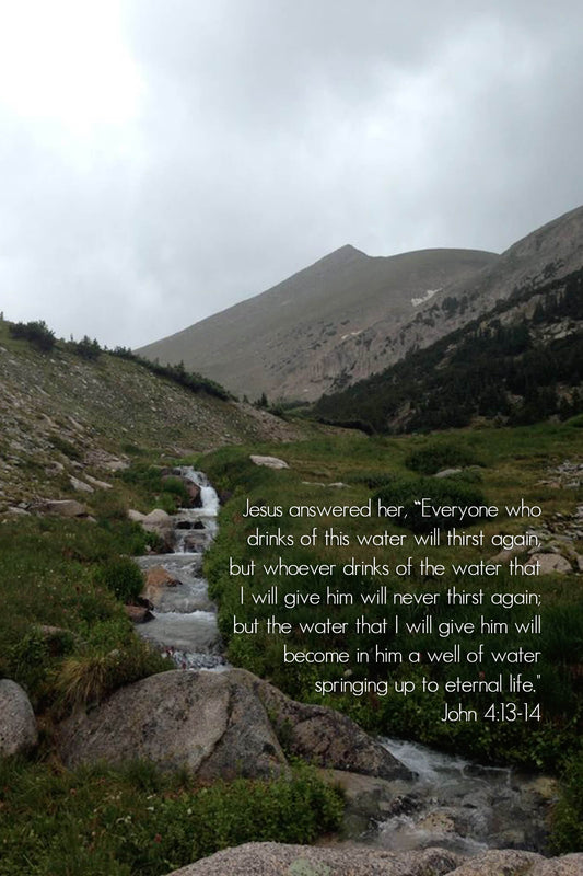 John 4 Mountain Stream Barnabas Notes Travels Christian greeting card