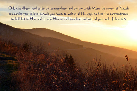 Joshua 22:5 Parkway Sunrise Christian greeting card
