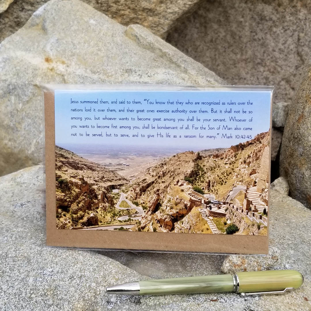 Mark 10:42-45 Historic Road Barnabas Notes Travels eco Christian greeting card