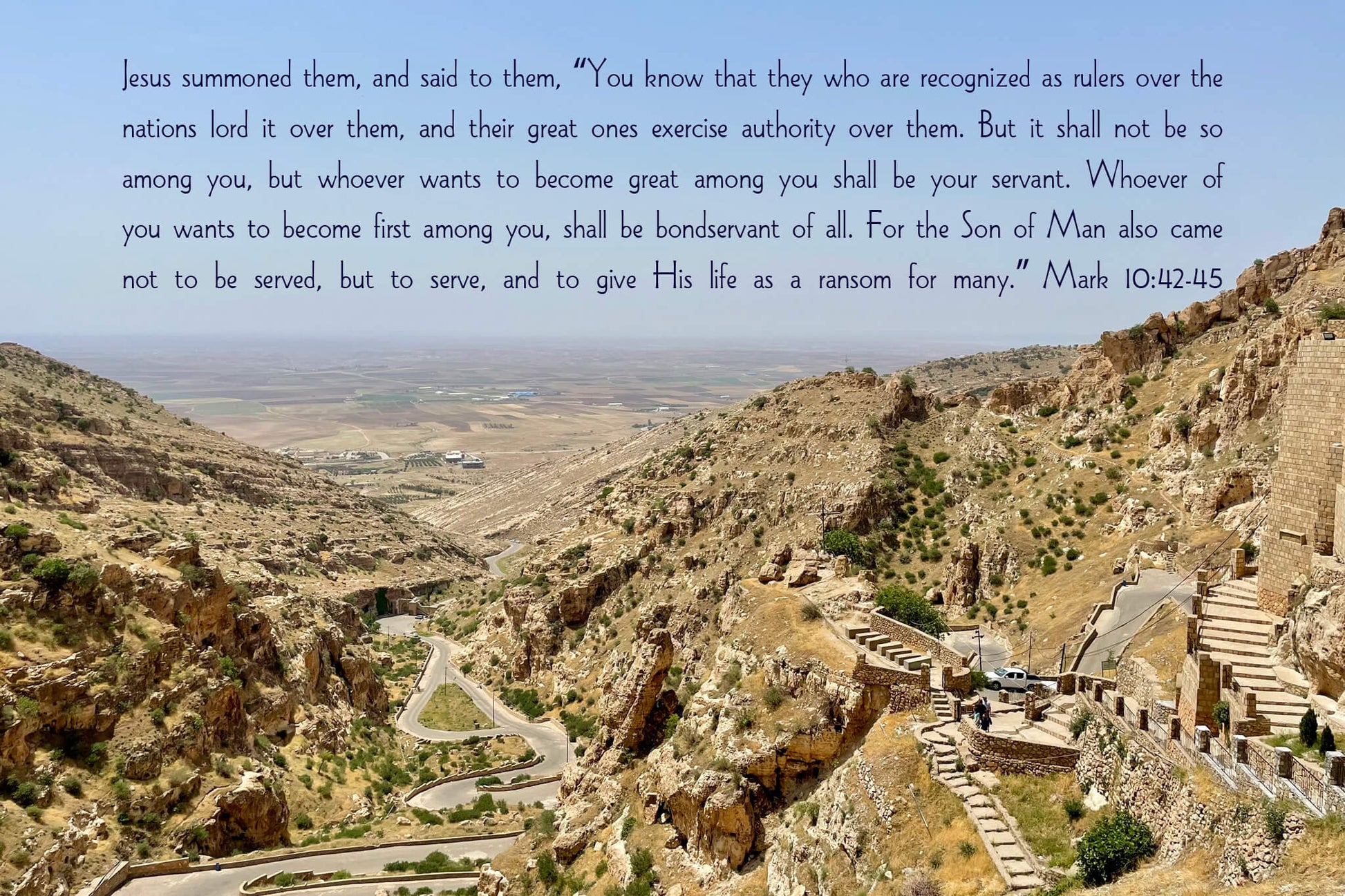 Mark 10:42-45 Valley Vista Barnabas Notes Travels Christian greeting card