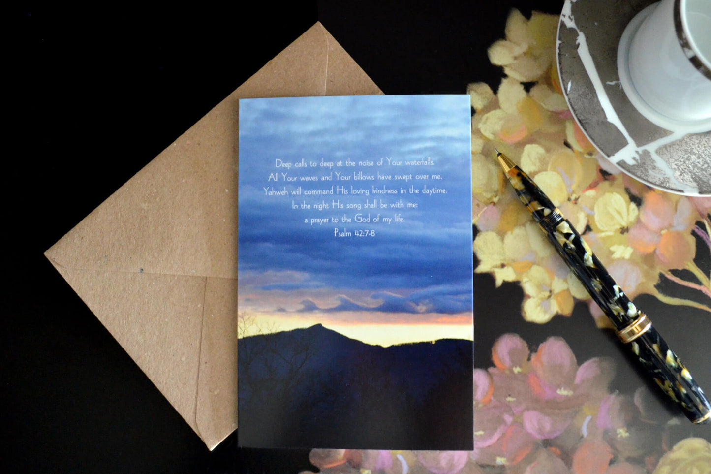 Psalm 42 Waves in Sky eco Chrisitan greeting card