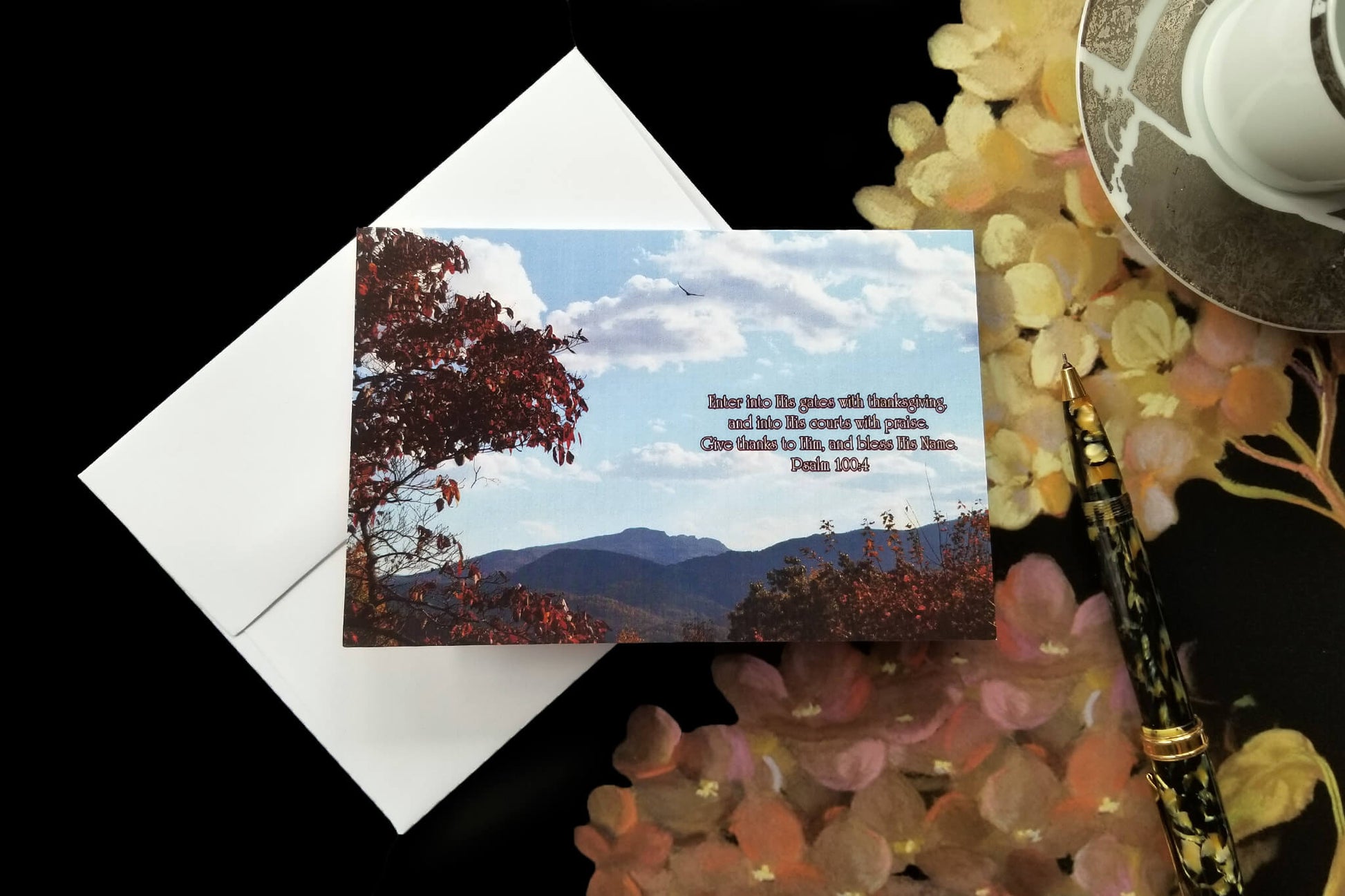 Psalm 100:4 Soaring Over Grandfather FW Christian greeting card