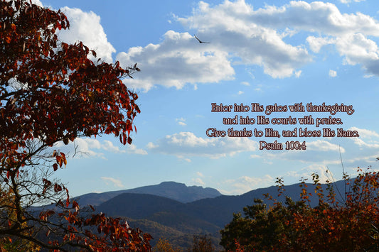 Psalm 100:4 Soaring Over Grandfather Christian greeting card