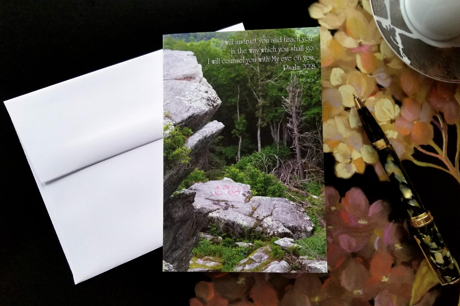 Psalm 32:8 I see you FW Christian greeting card