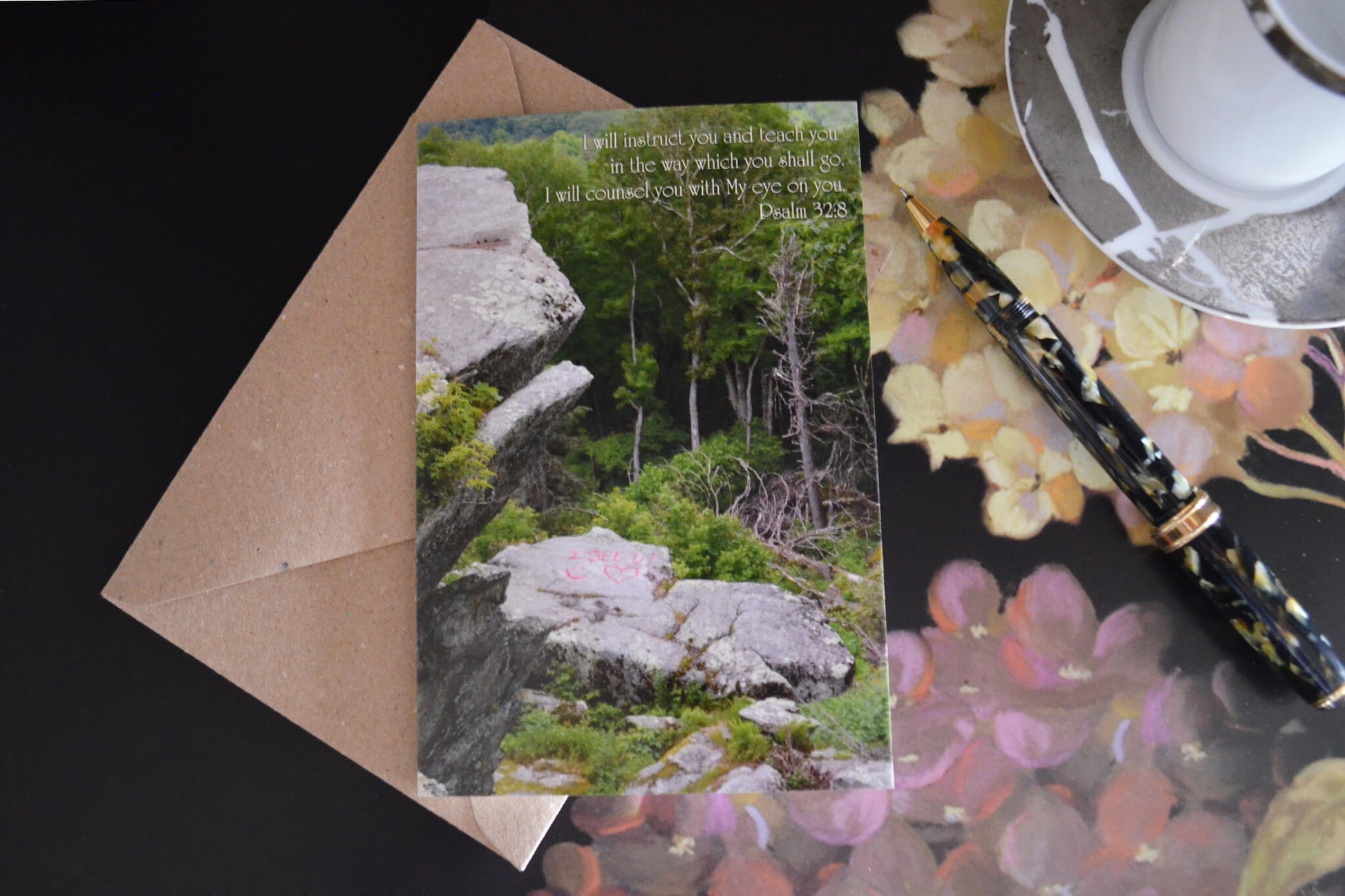 Psalm 32:8 I see you eco Christian greeting card