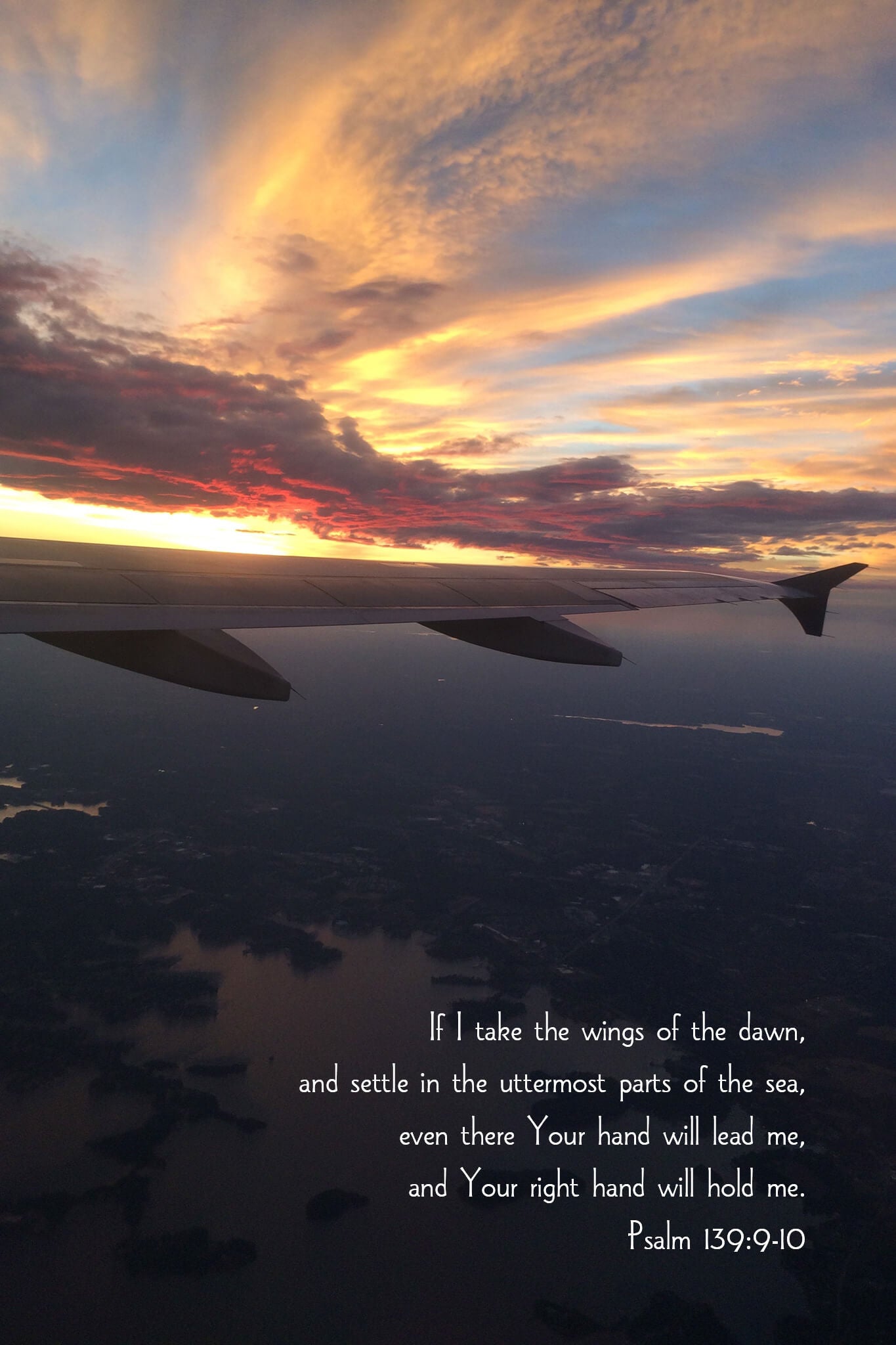 Psalm 139 Airplane Wings Barnabas Notes Travels Christian greeting card