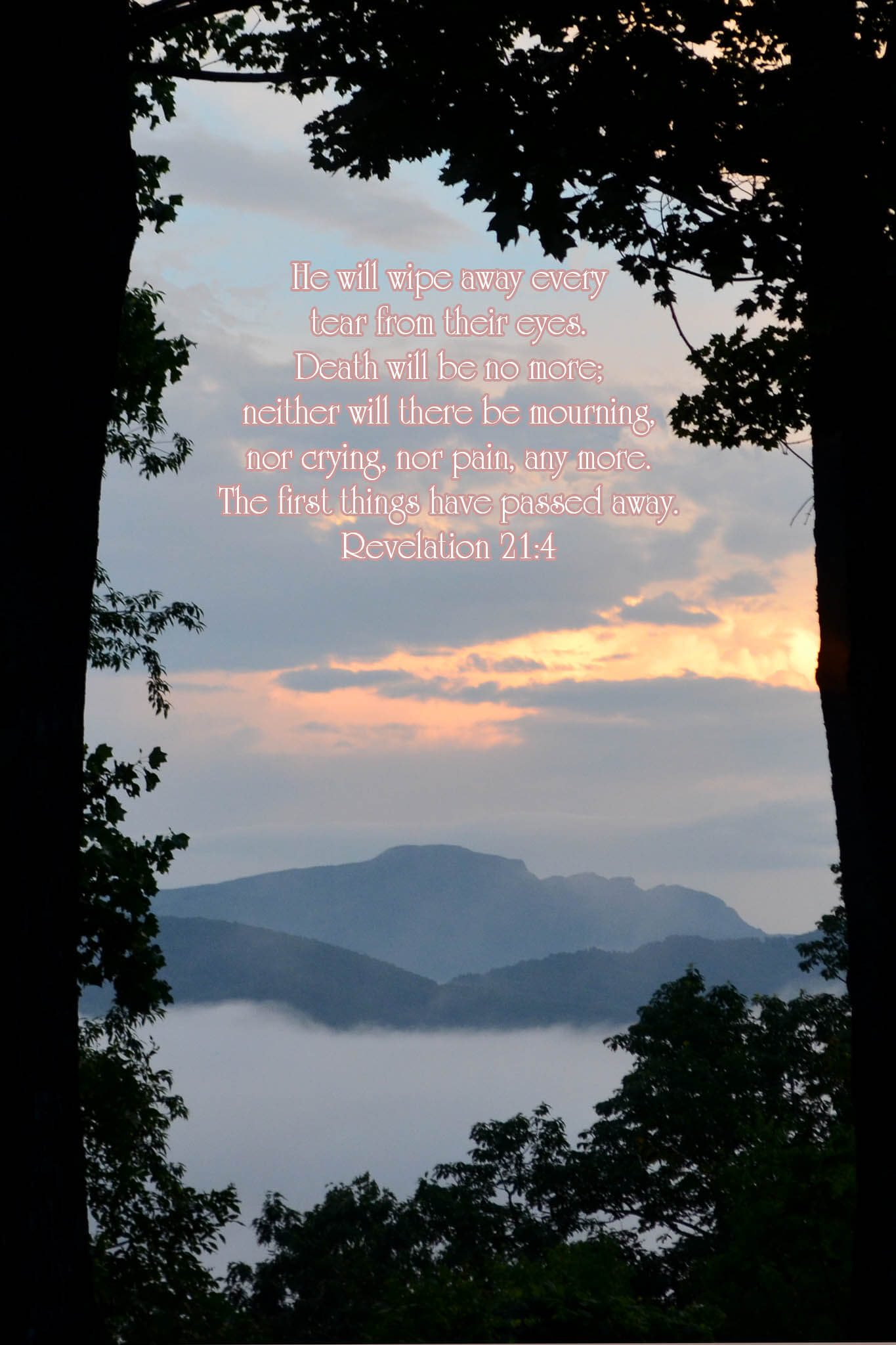 Revelation 21:4 Summer Sunset over Grandfather Mountain