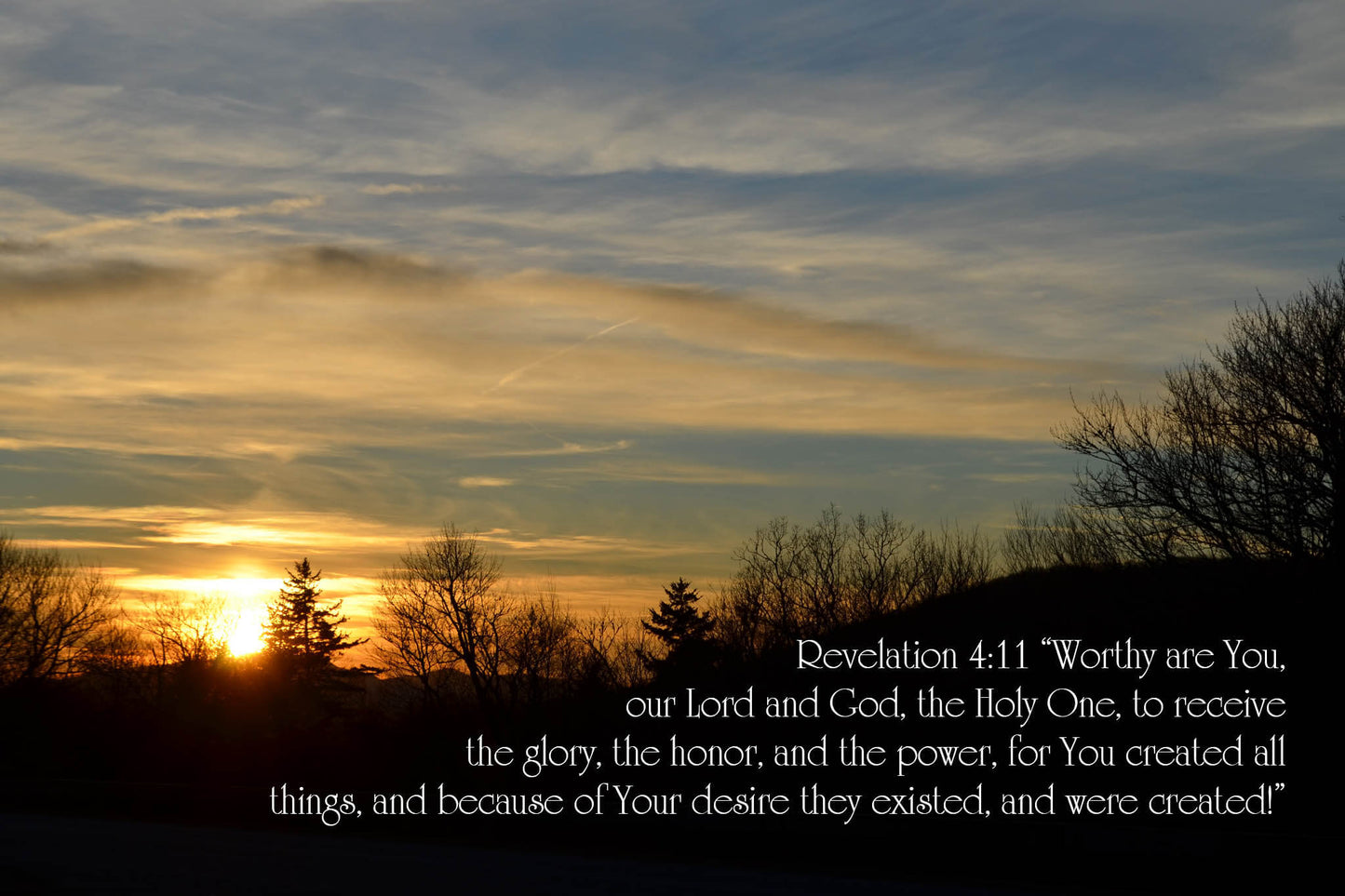 Revelation 4:11 Parkway Sunset