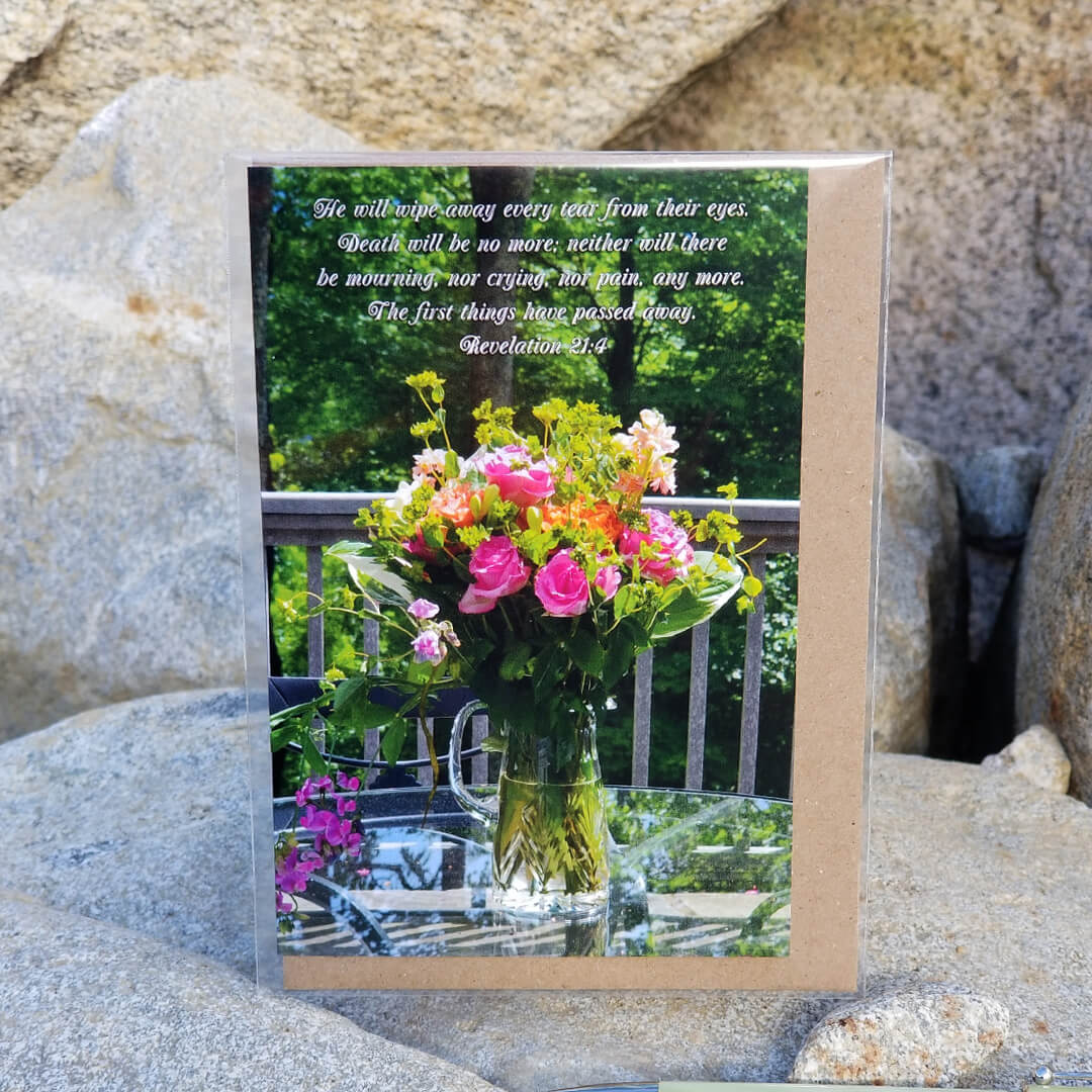Revelation 21 Sympathy Bouquet eco Christian greeting card