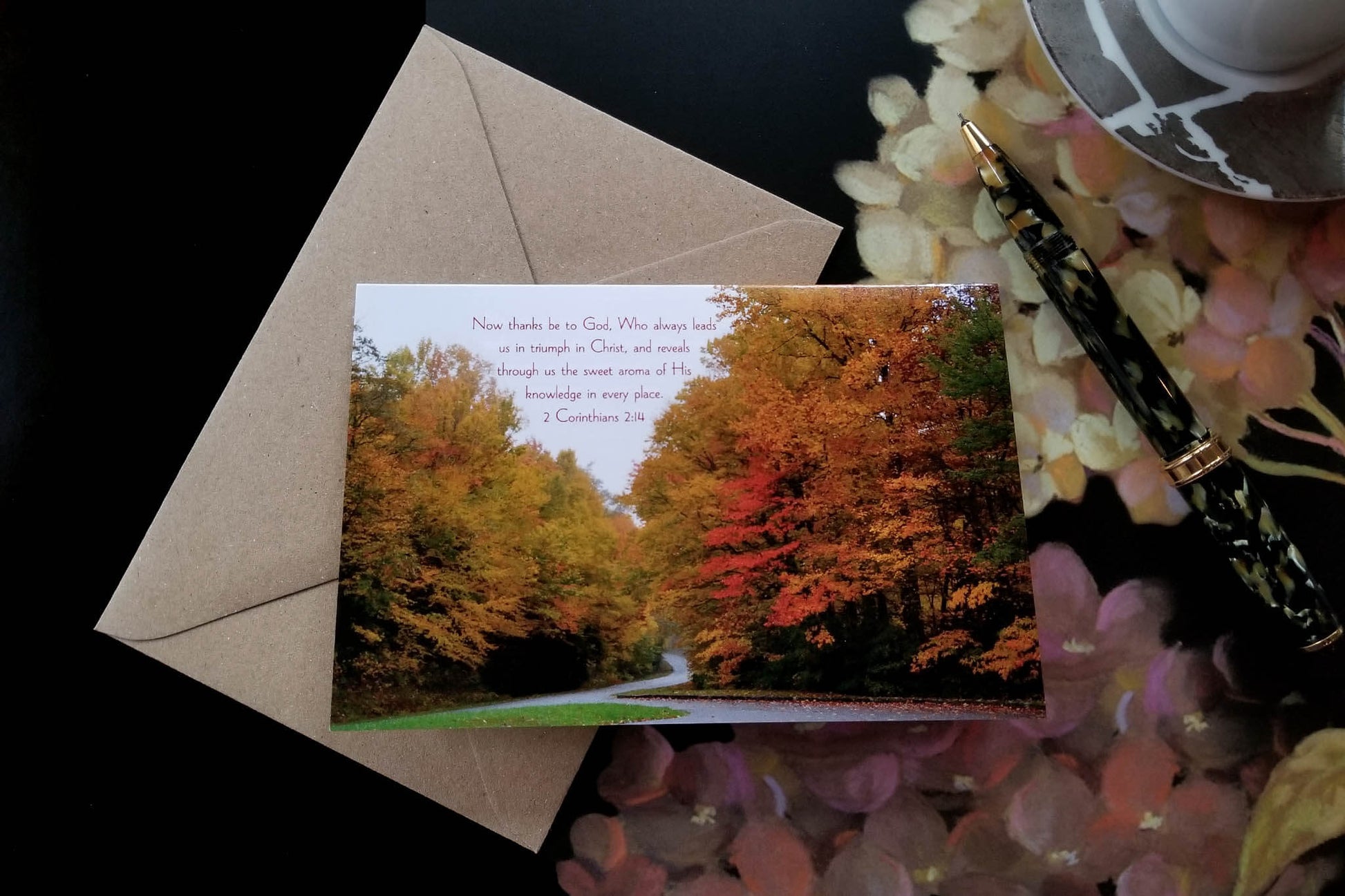 2 Corinthians 2 Fall Drive Parkway eco Christian greeting card