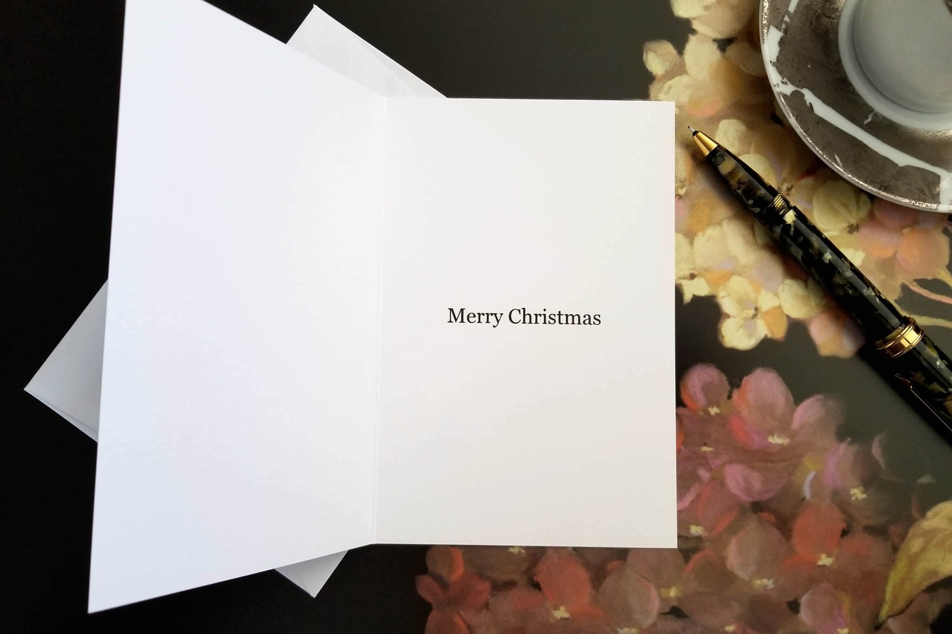 Merry Christmas inside Isaiah 11:10 Puddles Snowy Lane FW Christian Christmas greeting card