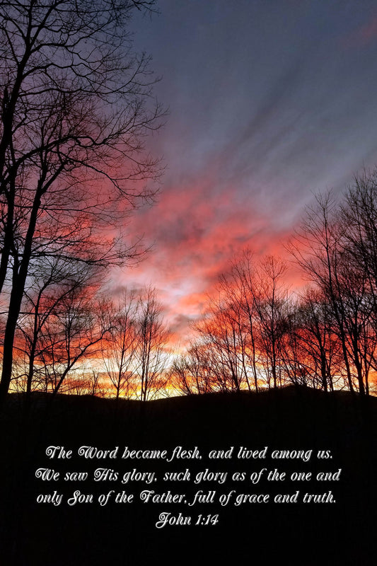 John 1:14 Sunset Christian greeting card