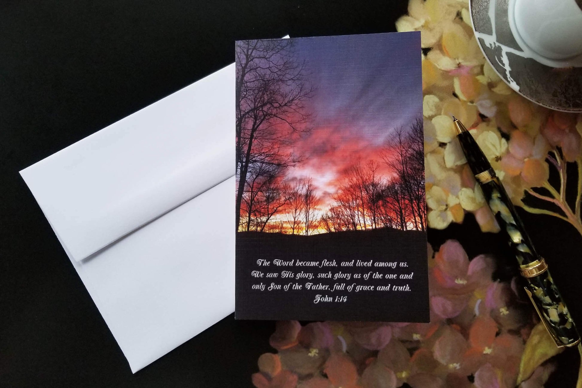 John 1:14 Sunset FW Christian greeting card