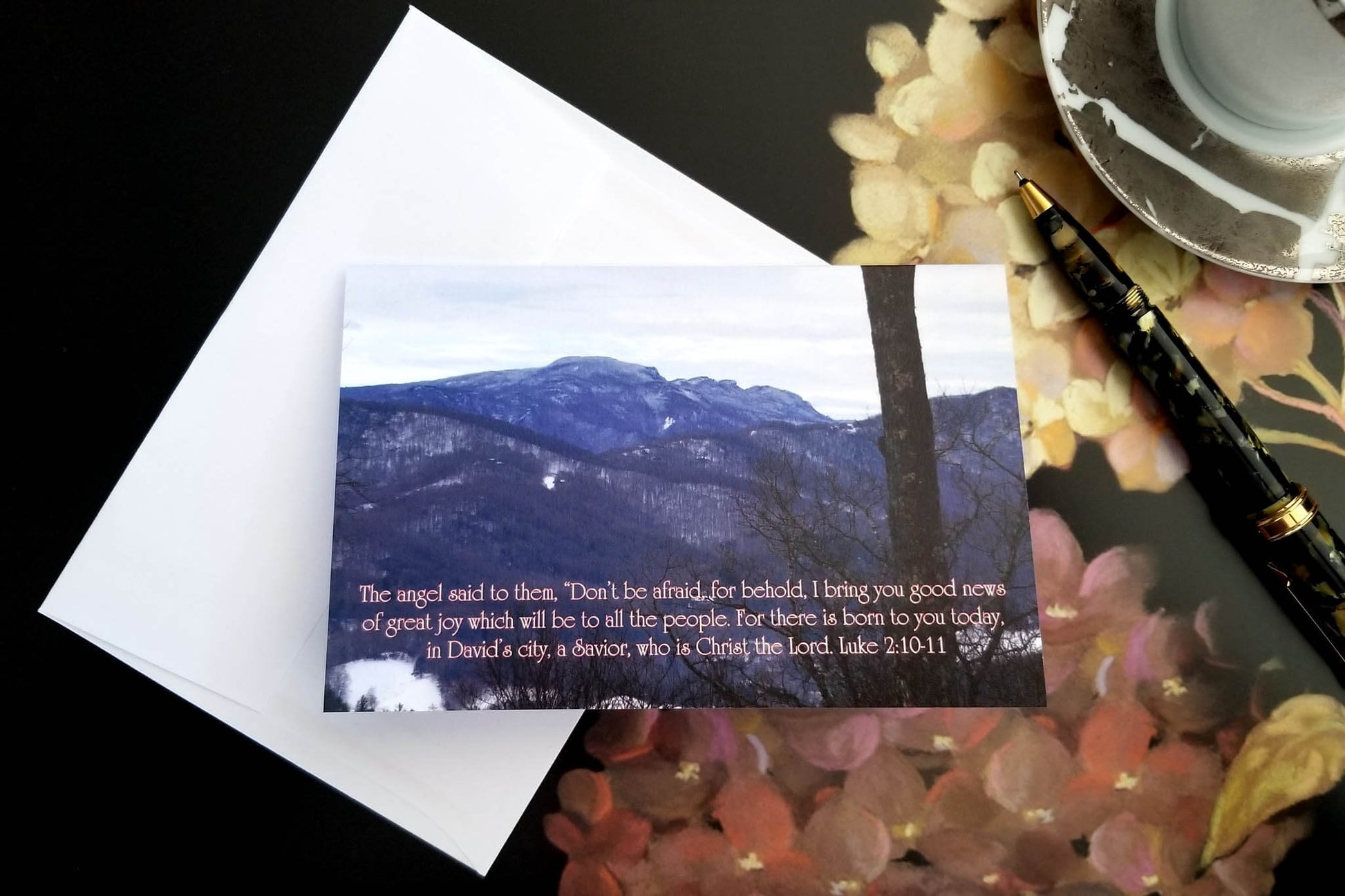 Merry Christmas inside Luke 2 Snowy Grandfather FW Christian greeting card