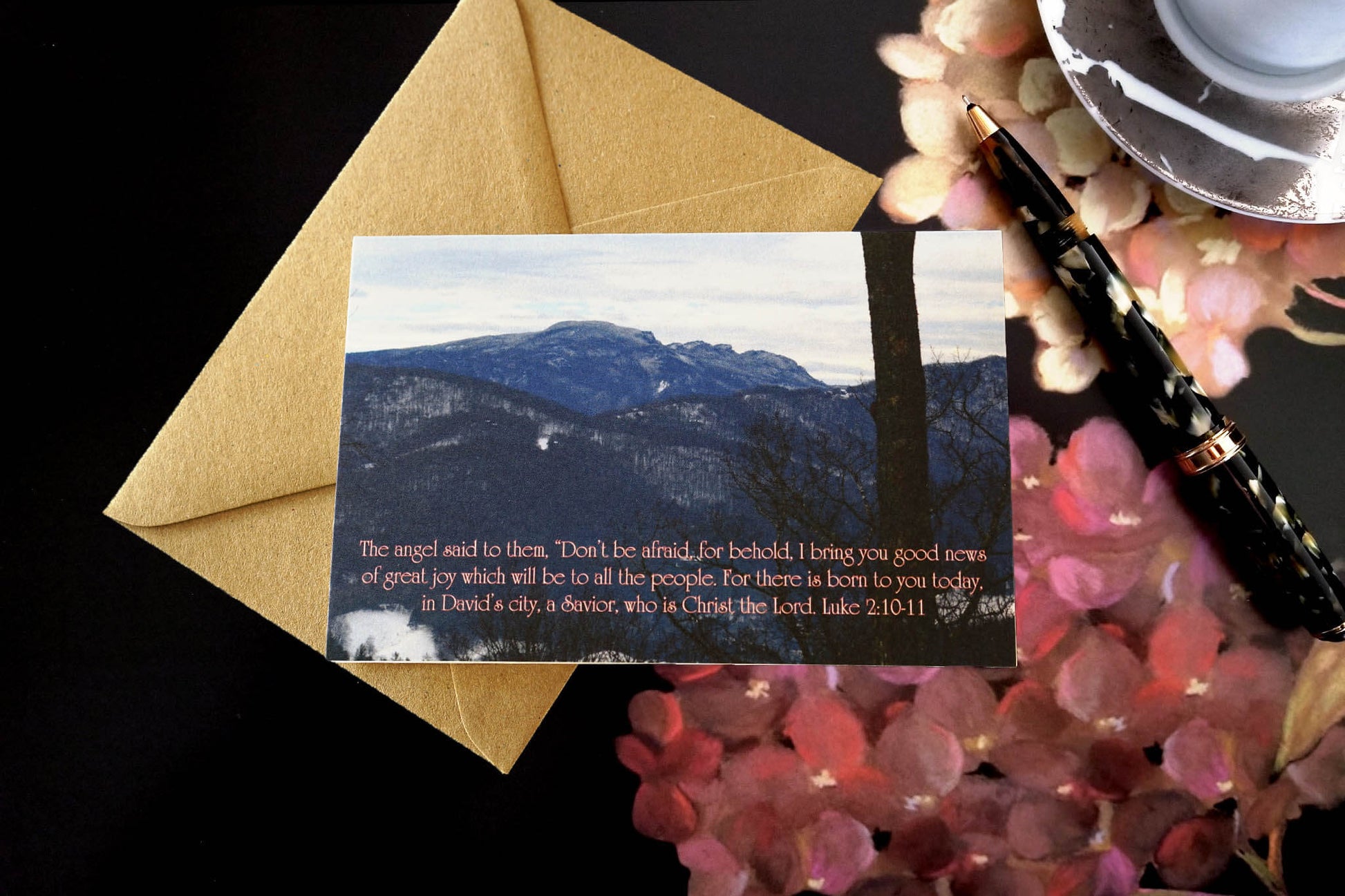 Luke 2:10-11 Snowy Grandfather eco Christian Christmas greeting card