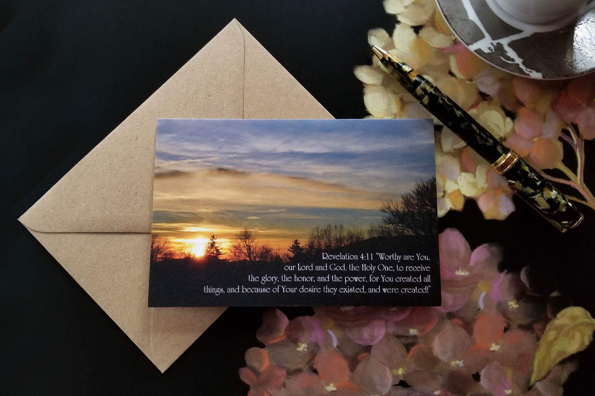 Revelation 4 Parkway Landscape Sunset Eco Christian greeting card