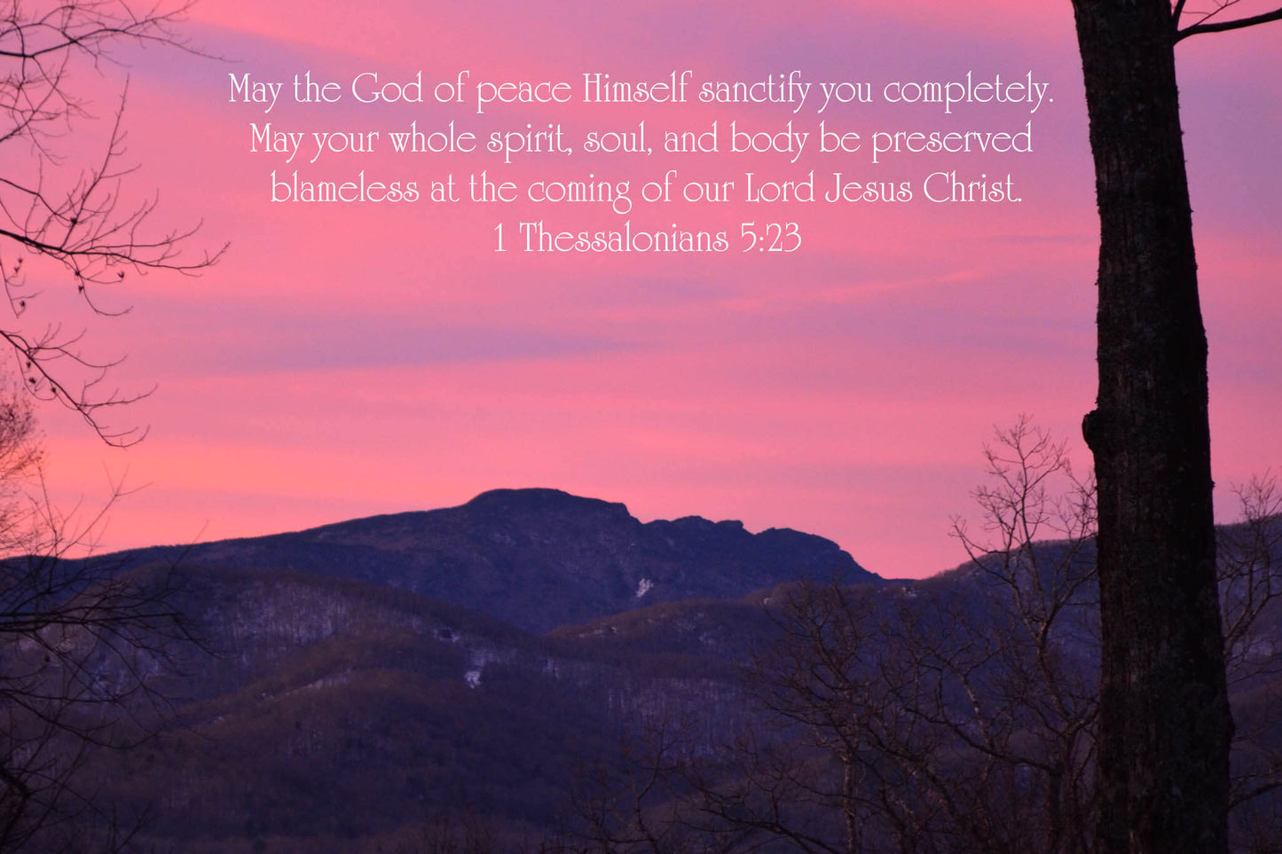 1 Thessalonians 5:23 Sunrise Framed Grandfather Mountain Christian greeting card