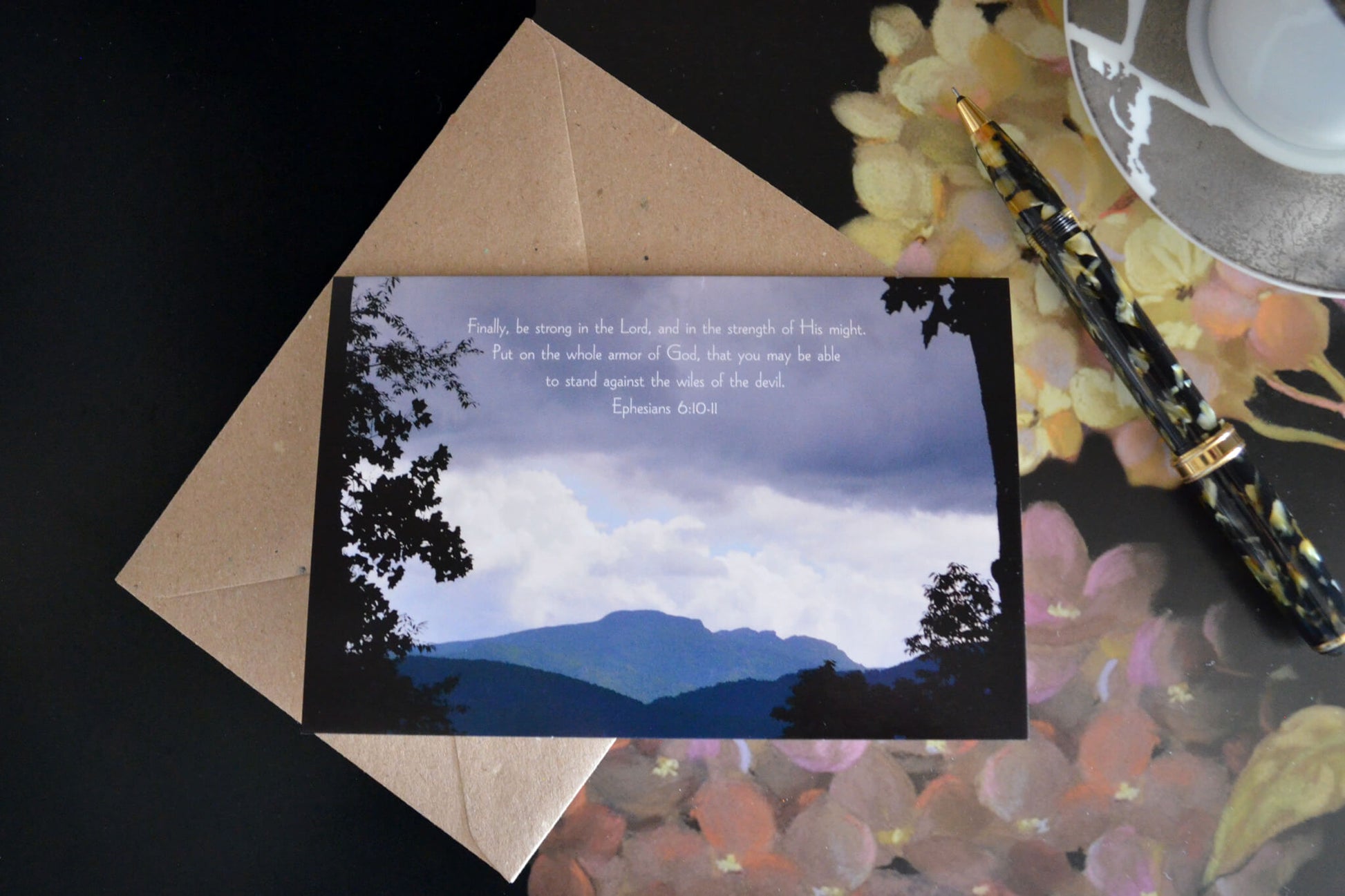 Ephesians 6:10-11 Approaching Storm eco Christian greeting card