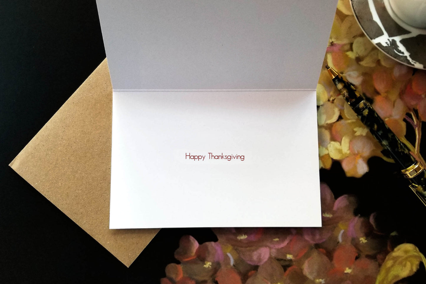 James 1:17 eco Christian greeting card with Happy Thanksgiving inside