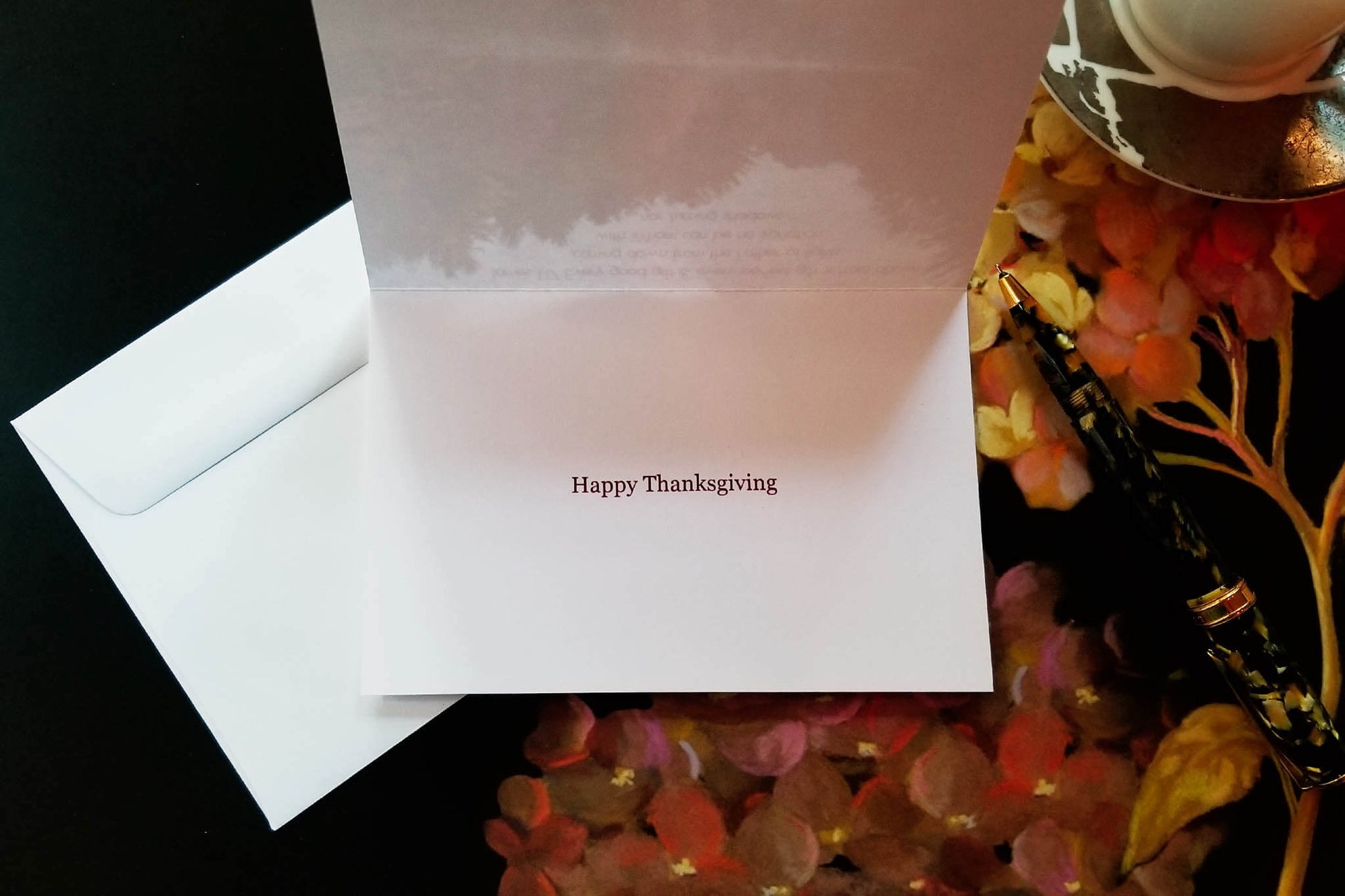 James 1:17 FW Christian greeting card with Happy Thanksgiving inside