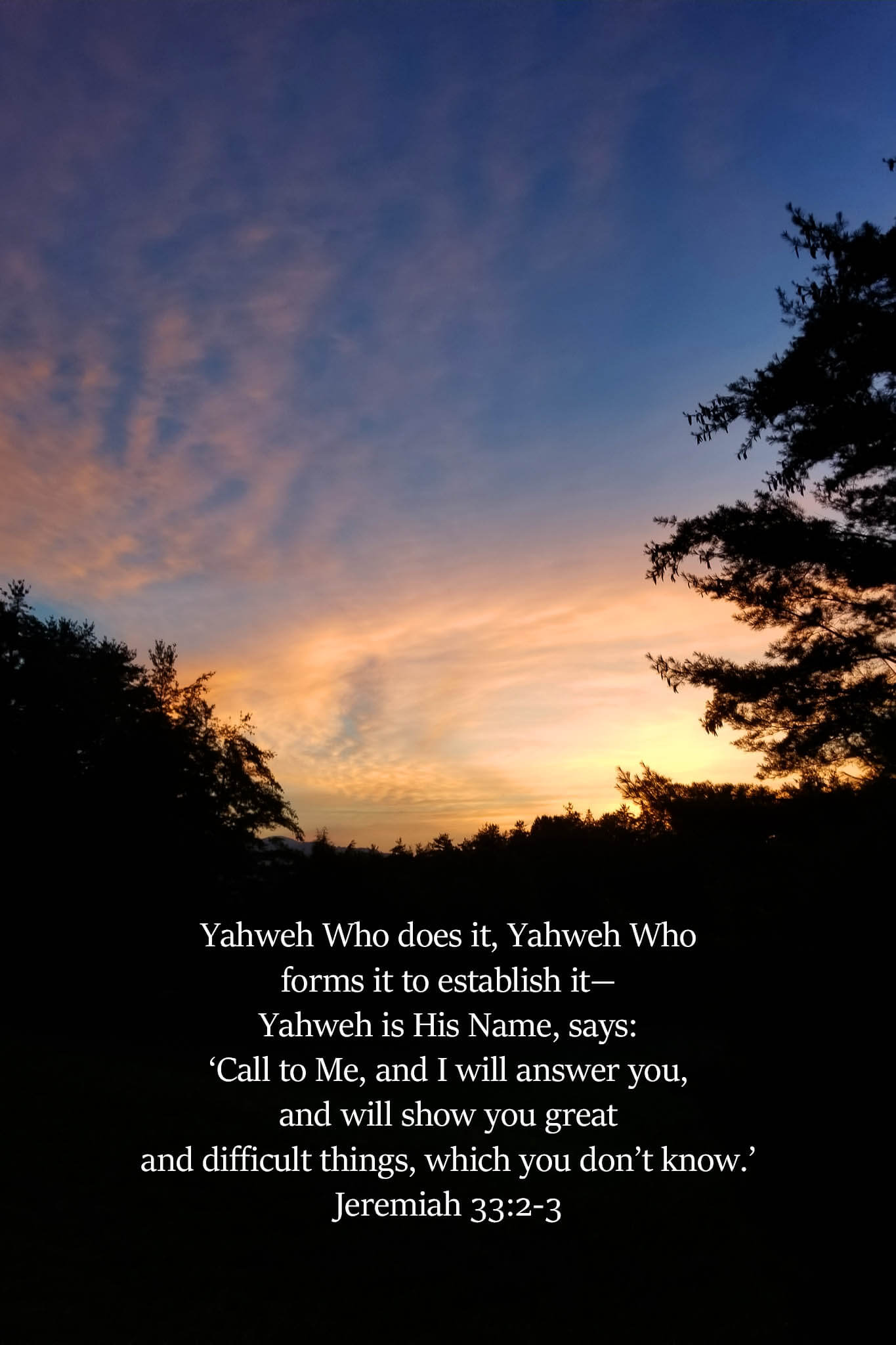Jeremiah 33:2-3 Valley Sunset Christian greeting card