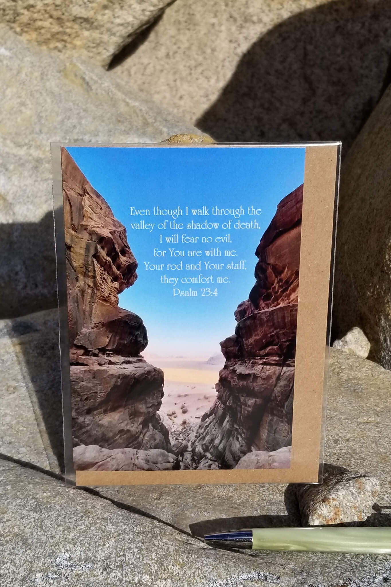 Psalm 23:4 Craigs and Cliffs Barnabas Notes Travels eco Christian greeting card