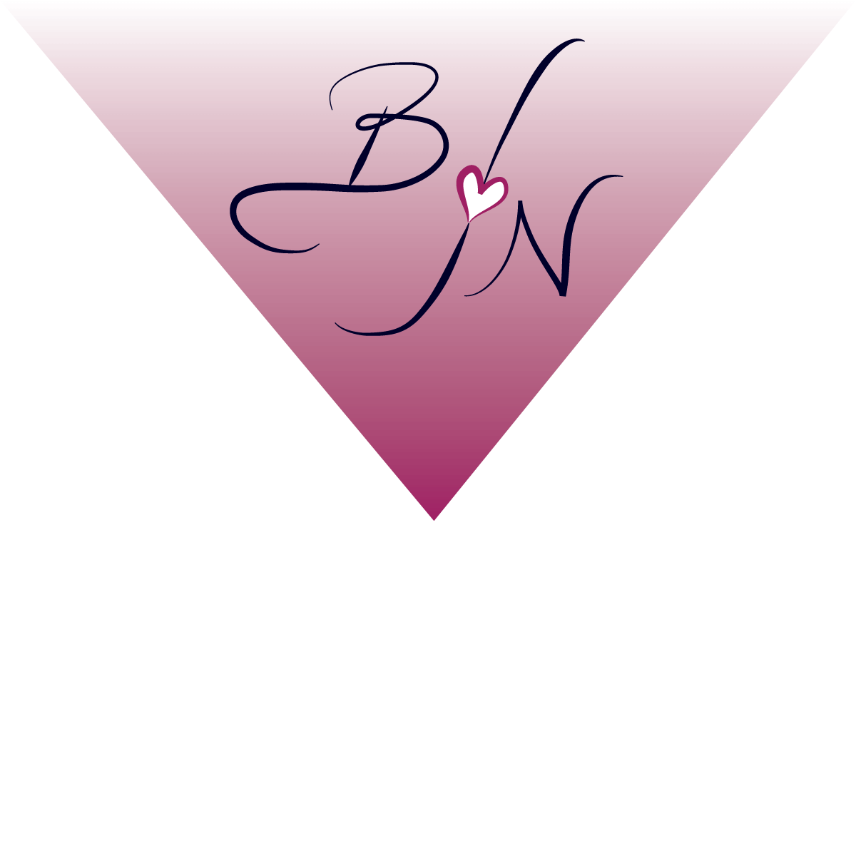 Barnabas Notes logo with raspberry gradient envelope, calligraphy BN, and a heart between the B and N