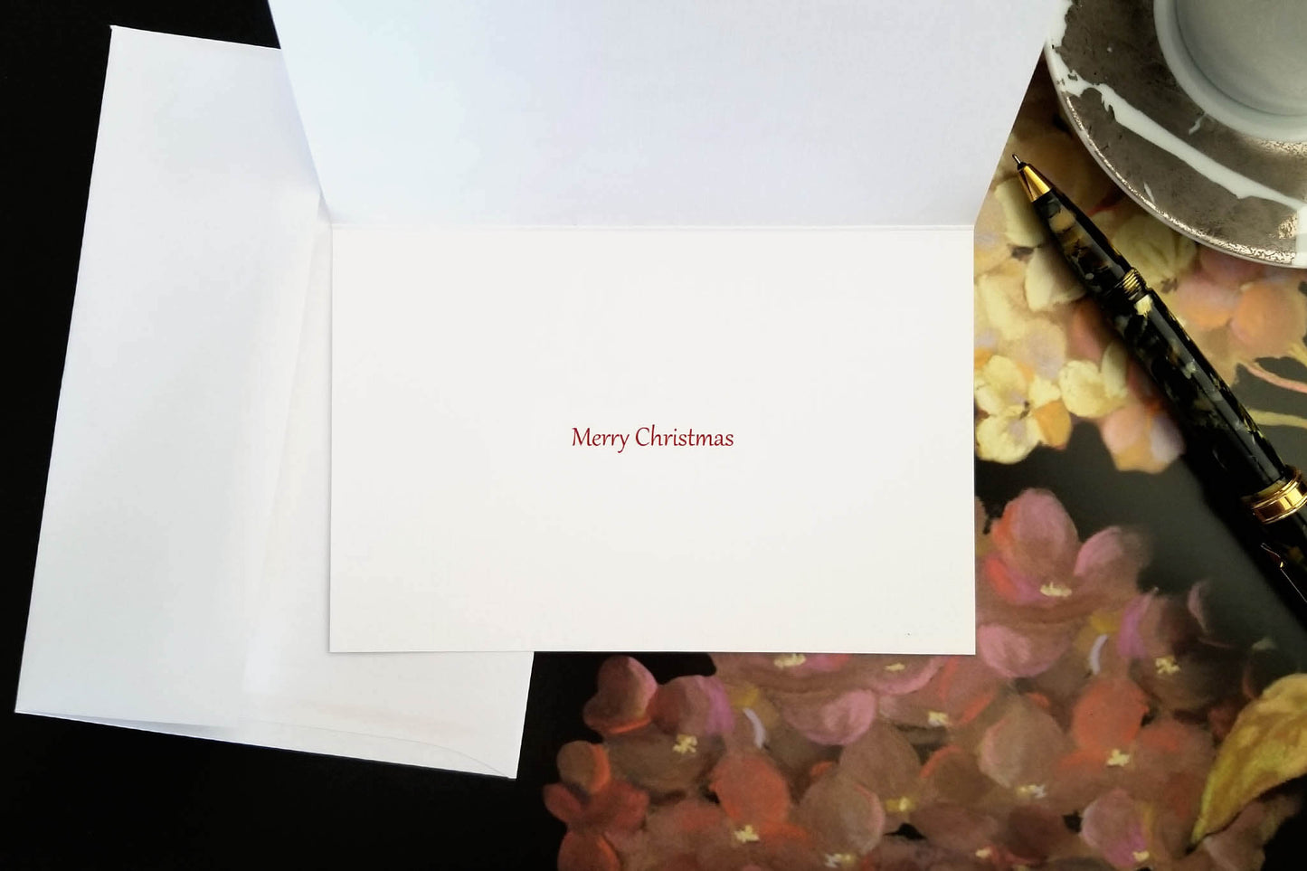 Merry Christmas inside Galatians 4:4-5 Snowy Pines FW Christian Christmas greeting card