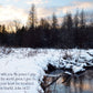 John14 Woodsong Snowy Sunset Landscape with River Christian greeting card