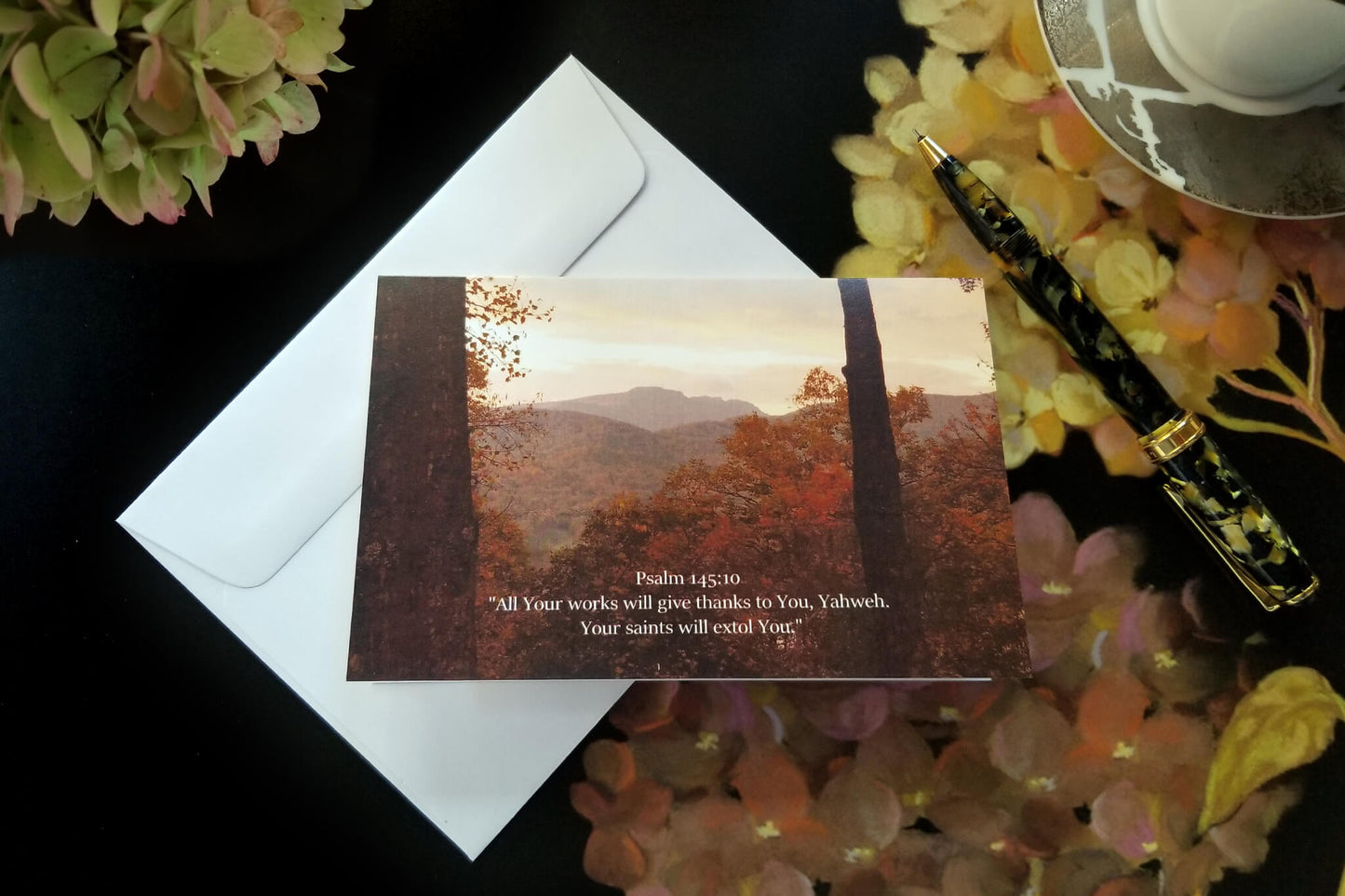 Psalm 145 Grandfather Fall Sunset FW Christian greeting card