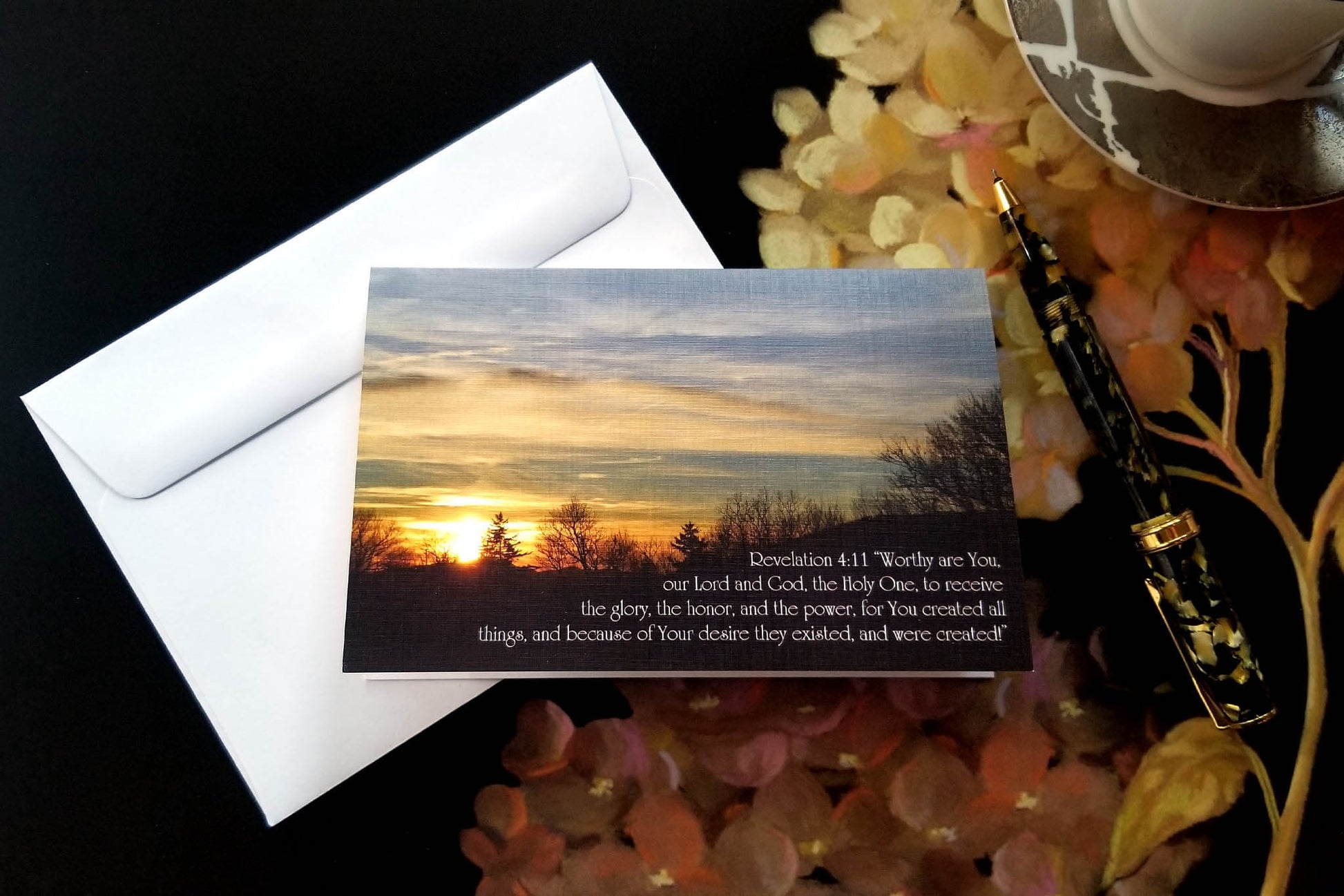 Revelation 4 Parkway Landscape Sunset FW Christian greeting card